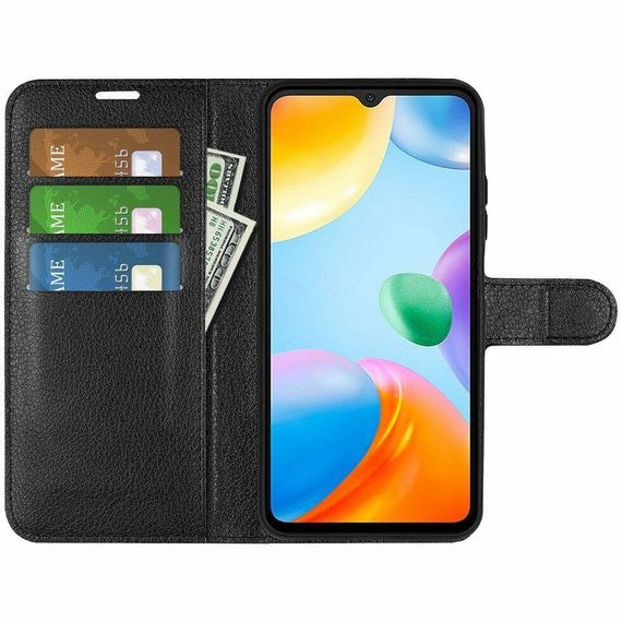 Чохол книжка з кишенями для карт на Xiaomi Redmi 10C колір Чорний | Зображення 1