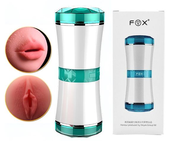 Двосторонній мастурбатор Foxshow SQS1 White, WYS-SQS1 White Sex Aura