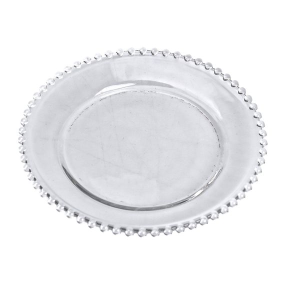 Тарілка десертна скляна Перлини 18,5 см HP-YH-65