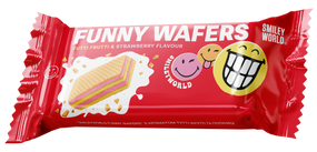 Вафлі з начинкою SmileyWorld FUNNY WAFERS з ароматом тутті фрутті та полуниці 400г (214524)