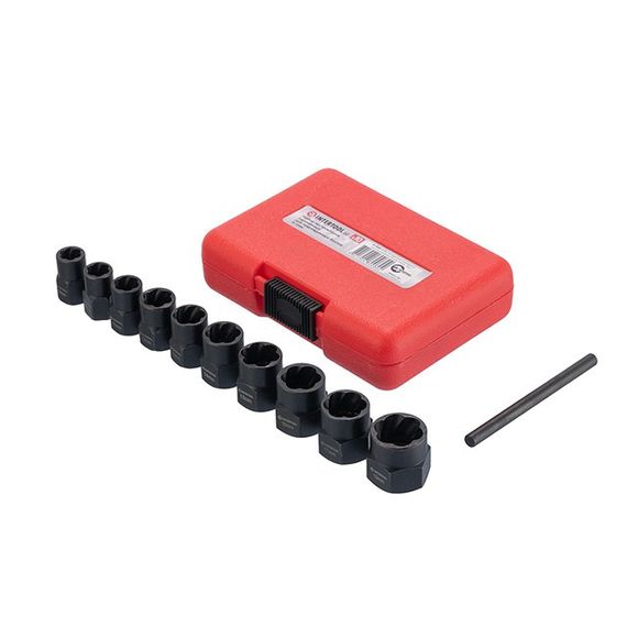 Набір екстракторів подовжених для пошкоджених болтів та гайок, 10 од. INTERTOOL SD-8008 | Зображення 3