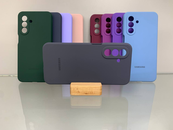 Samsung A26 Протиударний чохол з логотипом софт тач сірий