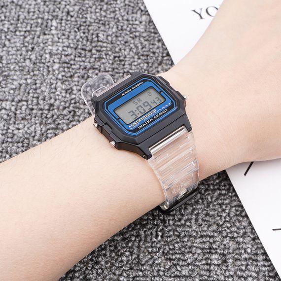 Ремінець для Casio G-Shock F-84/94/105, F-91W, AE1300 Jelly Transparent Silver | Зображення 3