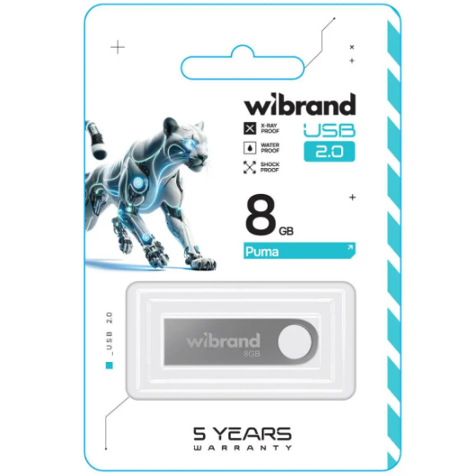 Флешка 8Гб USB 2.0 срібло Puma Wibrand | Зображення 1