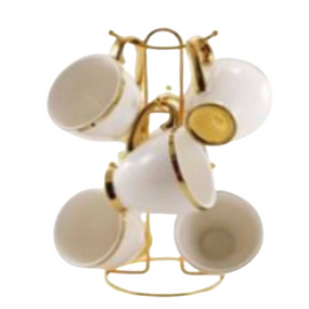 Набір чашок 6 предметів 280мл (в кольоровій коробці) порцеляна білий 6815-W Interos