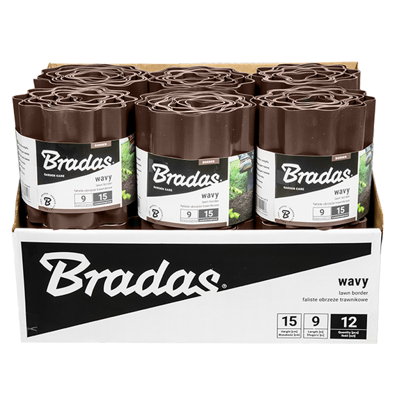 Бордюр хвилястий газонний Bradas 9 м х 15 см коричневий OBFB  0915 | Зображення 1