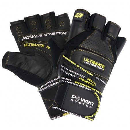Рукавички для фітнесу Power System PS-2810 Ultimate Motivation Black/Yellow Line XL