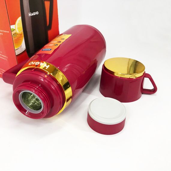 Термос Magio MG-1050R зі скляною колбою, Термос для питної води, Термос із нержавіючої сталі. Колір: червоний | Зображення 4