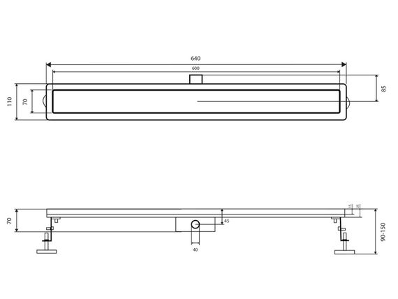 Трап Qtap Taurus Tile600 з сухим затвором під плитку QTTAUTILE600 | Зображення 1