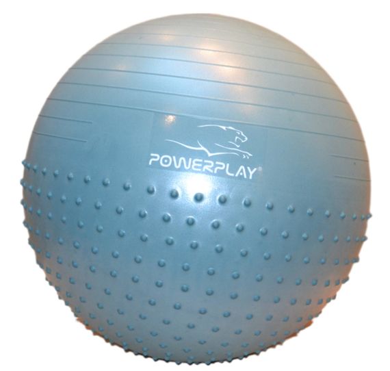М'яч для фітнесу (фітбол) напівмасажний PowerPlay 4003 Ø65 cm Gymball  Зелений + помпа | Зображення 4
