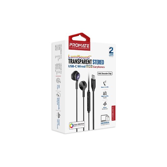 Навушники Promate LumiBuds-C Black (lumibuds-c.black) | Зображення 1
