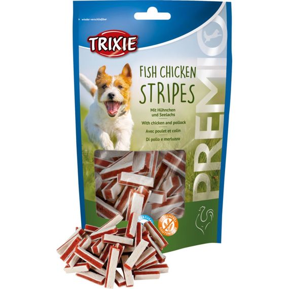 Ласощі для собак з куркою та лососем Trixie Premio Fish Chicken Stripes, 75 гр | Зображення 2