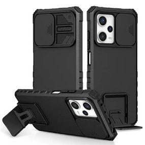 Чохол Kickstand із захистом камери для Xiaomi Redmi Note 12 5G колір Чорний