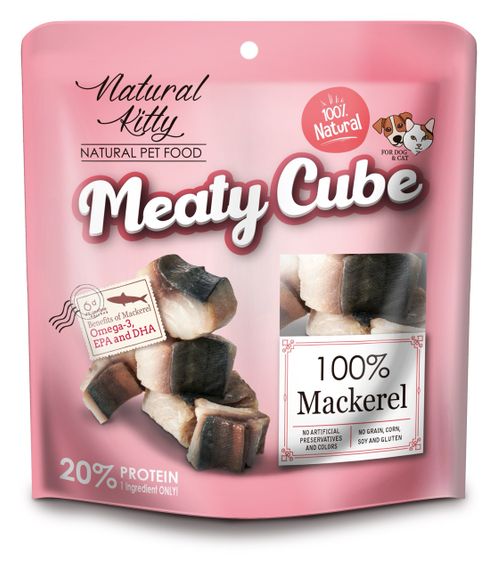 Лакомство для котов со скумбрией Natural Kitty Meaty Cube 100% Mackerel, 60 гр
