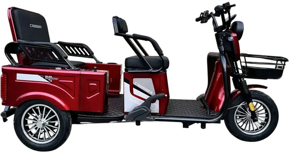 Электротрайк Crosser Transit TR-5 LFP 1500W 76.8V 30Ah, грузовой трехколесный электроскутер до 80 км, LiFePO4, 3 места Червоний | Зображення 6