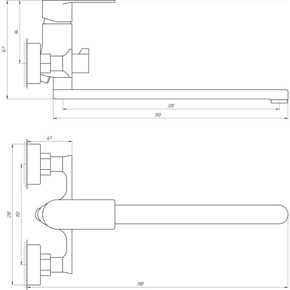 Змішувач для ванни Globus Lux Niagara GLN-0208 | Зображення 3