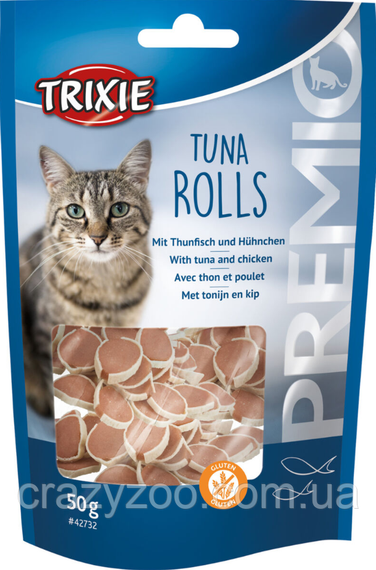 Ласощі для котів Trixie Premio Tuna Rolls з тунцем та куркою 50 гр 42732