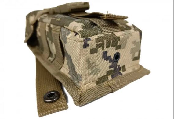 Підсумок під два магазини АК одинарний закритий Піксель ЗСУ MM-14 (MOLLE, підсумок на розгрузку, жилет, РПС) | Зображення 2