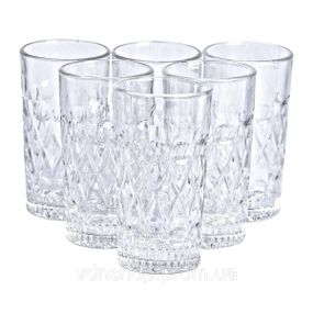 Набор фигурных стаканов 6 шт 300 мл стеклянные стаканы для коктейлей, холодных напитков HP-YH-14