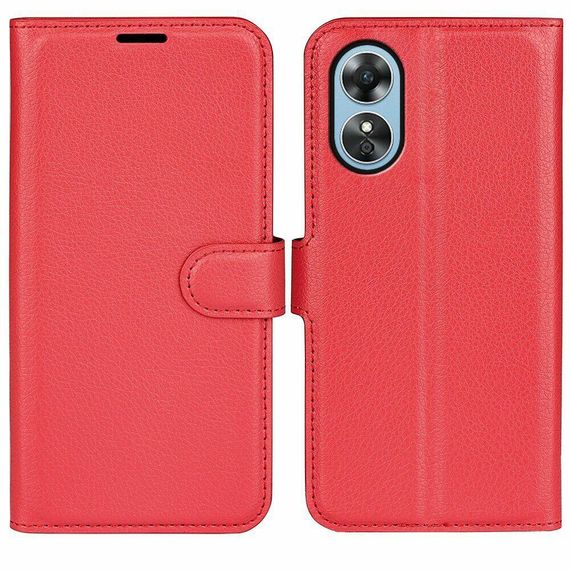 Чохол книжка з кишенями для карт на Oppo A17 / A17K колір Червоний
