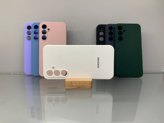 Samsung Galaxy S23 FE Протиударний чохол з логотипом софт тач білий