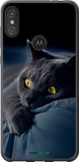 Чохол на Motorola One Power Димчастий кіт "825t-1588-2448"