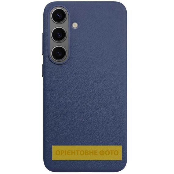 Шкіряний чохол Leather Case (AAA) для Samsung Galaxy S25 Edge Midnight Blue Dark Blue