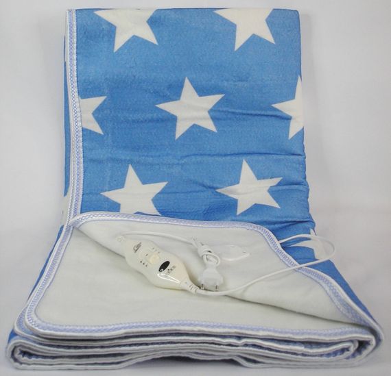 Электропростынь одеяло термоодеяло с терморегулятором 150 х 160 см для сна электрическая простынь синяя