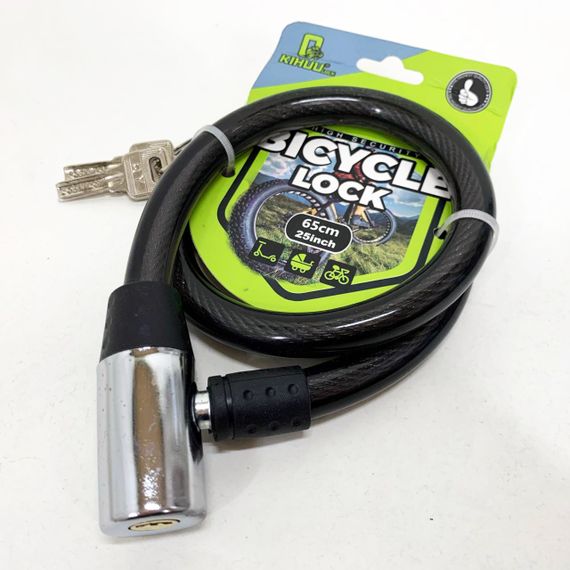 Замок велосипедний KIHUU LOCK 185, 15*65 тросовий, 2 ключі. Колір: чорний FI-52 | Зображення 3