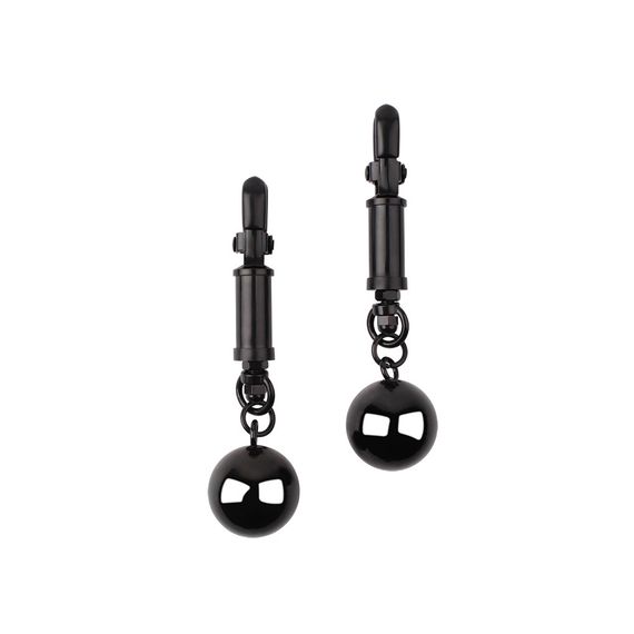Зажимы для сосков Chisa Sins Inquisition Playful Weighted Nipple Clamps с грузиками, черные Sex Aura | Зображення 4