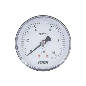 Манометр Icma 1/4" 0-10 барів, заднє під'єднання No243