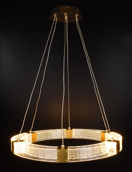 Люстра світлодіодна підвісна LED світильник для квартири на стелю лед 26904 Золото 40-150х80х80 см. | Зображення 2