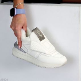 Ультра модные белые зимние кроссовки дутики лимитированная коллекция