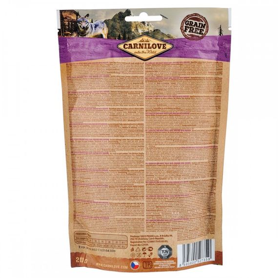 Ласощі Carnilove Dog Semi Moist Snack Quail with Oregano для собак для здорового травлення з перепелом та орегано 200 г | Зображення 1