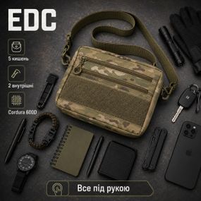 Мужская тактическая сумка Multicam EDC Cordura 600D, сумка для патчей и шевронов мультикам CW-44