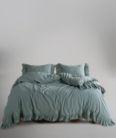 Постельное белье Limasso Stonewashed Francesca 200 х 220 см Natural Green