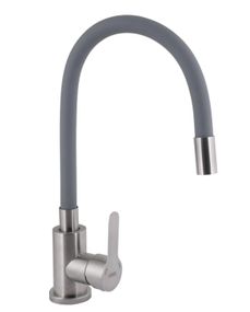 Змішувач для кухні Brinex Pure 015F3 з гнучким виливом Nickel/Grey BRIPUR015F3NKG