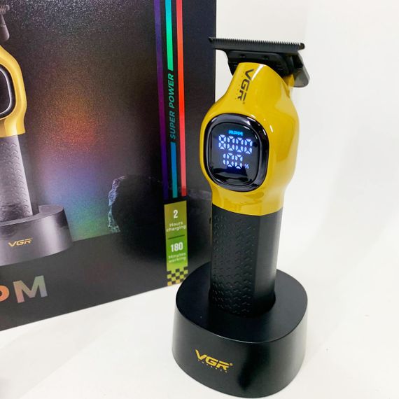 Тример для стрижки волосся VGR V-886T GOLD 8000RPM 4 насадки | Зображення 7