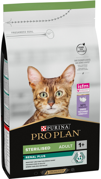 Сухий корм Purina PRO PLAN Sterilised Adult 1+ Renal Plus для дорослих стерилізованих котів, індичка 1.5кг | Зображення 1