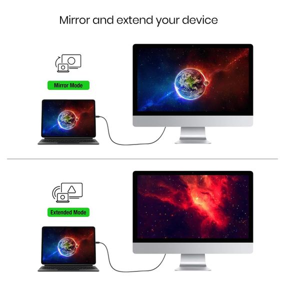 Кабель USB C to DisplayPort 4K@60Hz, 2K@144Hz, совместим с Thunderbolt 3 для MacBook Pro/Air, iPad Pro, XPS | Зображення 2