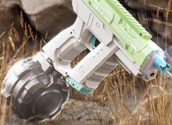 Водяний пістолет Uzi з автоматичною стрільбою до 10 м бак 800 мл лазерний приціл із підсвіткою від 8 років Зелений | Зображення 1