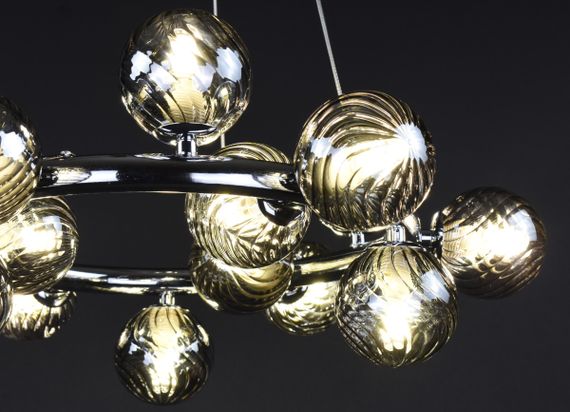 Люстра підвісна на 15 лампочок 27506 Хром 35-140х51х51 см. | Зображення 5