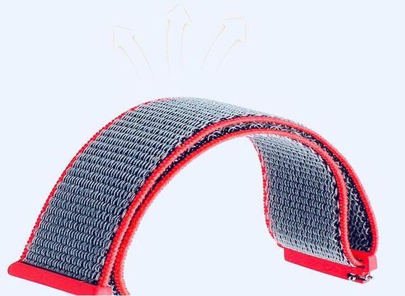 Нейлоновий ремінець для годинника Samsung Galaxy Watch Active (SM-R500) / Active 2 (SM-R820/R830) - Neon Red | Зображення 1