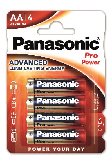 Батарейка Panasonic PRO POWER щелочная AA блистер, 4 шт. (LR6XEG/4BP)