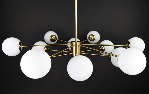 Люстра стельова на 12 лампочок 27790 Латунь 40-70х116х116 см. | Зображення 4