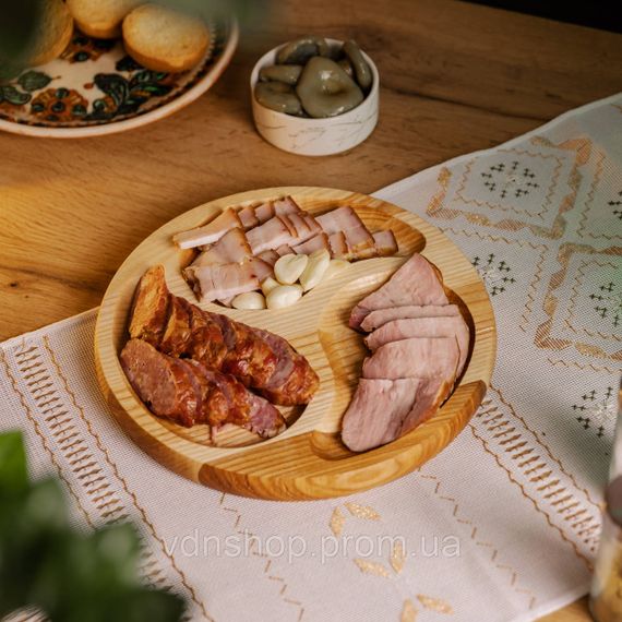 Менажница деревянная 25 см круглая на 3 секции, ясень T10W250 | Зображення 3