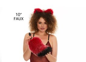 Анальний хутряний хвіст, Темно-червоний із чорним кінчиком, OKOVA sexstyle