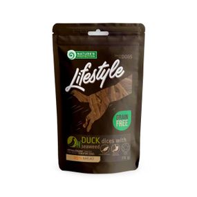 Ласощі для собак ломтики утки з морською капустою Nature's Protection Lifestyle soft duck dices with seaweed