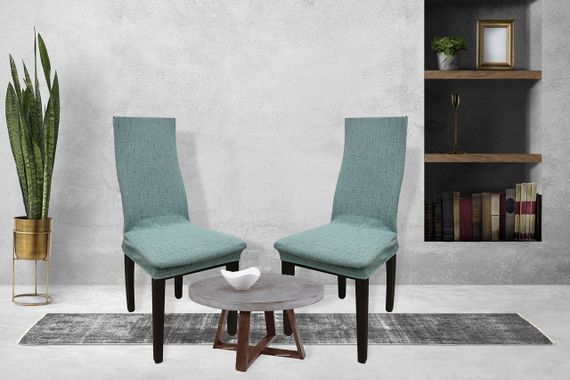 Жаккардовые чехлы на стулья Kora без юбки Мятные