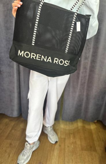 Женская большая пляжная сумка одно отделение на молнии AV320 размер 48/35, черная